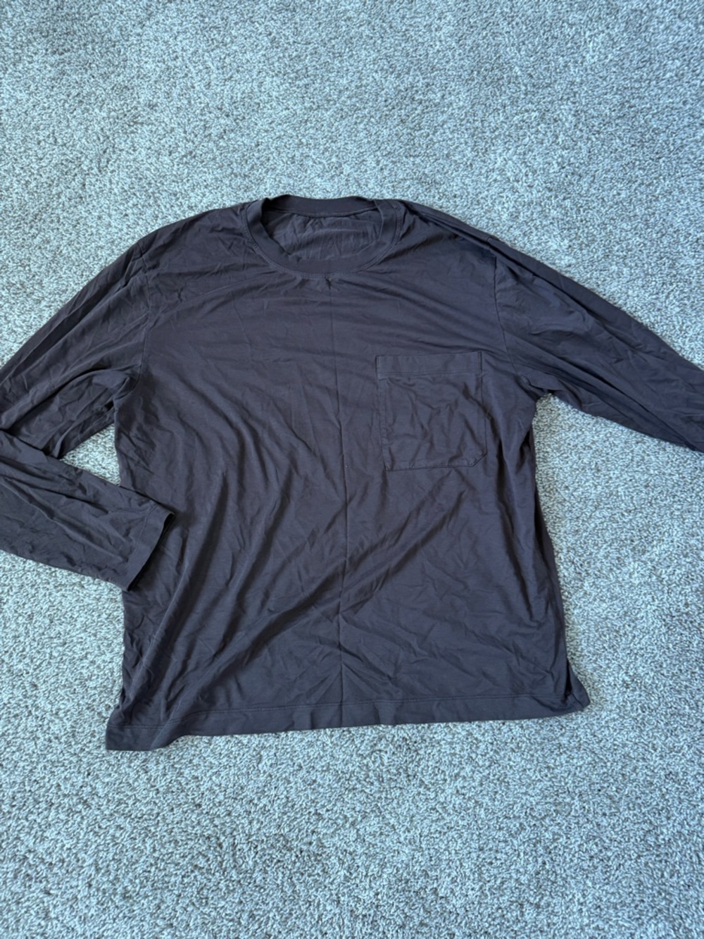 Lululemon Fundamental Long Sleeve Pocket  Tee - Black Sz L